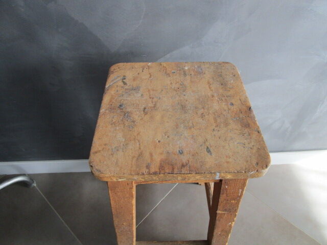 Antique wooden workshop stool