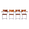 Set Of 4 Restored Bauhaus Beech Armchairs Designed by Mart Stam, 1930s, Czechia, High Gloss