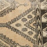 3x10 Cream Black Vintage Persian Runner Rug, 76x303Cm SK 20938