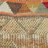 Sand Beige & Pink Turkish Vintage Runner Rug, 80x413Cm
