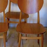 Set of 4 teak butterfly dining chairs, 1960s