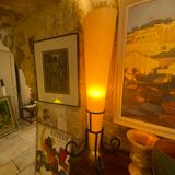 Wrought iron and paper floor lamp