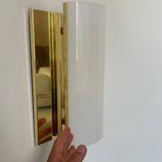 Pair of brass and perspex wall lights, Fagerhult Sweden 1970