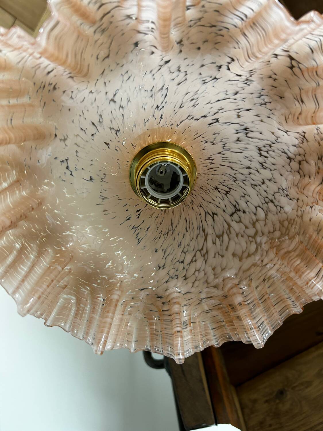 Vintage opaline pendant light