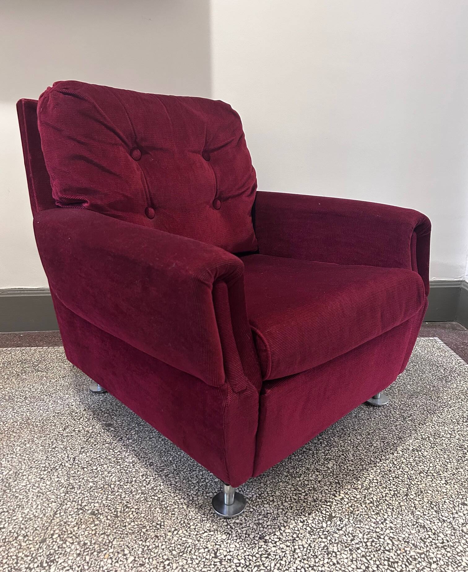 red velvet armchair 1970