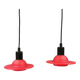 Lampes en verre UFO rouges du début des années 90, danoises et fabriquées par Design Light