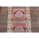 Vintage Turkish Hand-Knotted Wool Cotton Pink Runner Rug 99x345