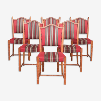 Six chaises de salle à manger danoises en chêne