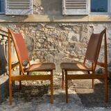 Two rare FJ49 Egyptian Finn Juhl chairs