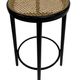 Set of four vintage bar stool - webbing and wood, 1980s Italian design