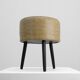 Vintage French Stool in Faux Leather and Wood, 1960