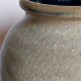 Ball vase in enamel sandstone cracked inside Indigo