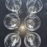 6 vintage wine glasses engraved pyramid shape