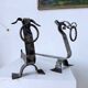 Paire de chenets zoomorphes métal « chiens » 1950