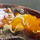 Yellow, orange, white and brown glazed ceramic bowl Vallauris, 70s, France