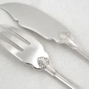Boulenger Godrons 10 fish cutlery sets, 20 pieces silver-plated metal in excellent condition.