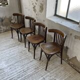 Set of 4 wooden bistro chairs