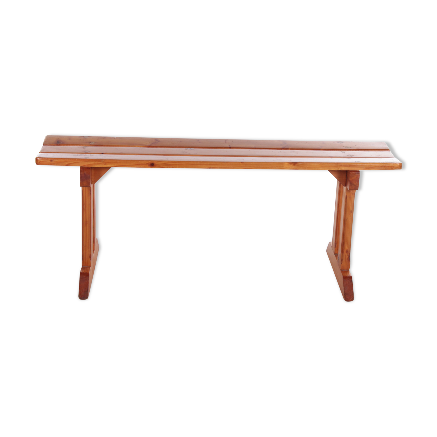 Vintage pine wooden bench tough look from france