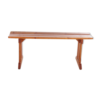 Vintage pine wooden bench tough look from france