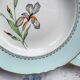 6 vintage white and green porcelain soup plates Iris Moulin des Loups "Sargosse" 1950s