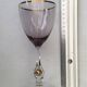 Joseph Stanik 6 red wine glasses of the Zuzanna model in Amethyst color with rims and golden ball