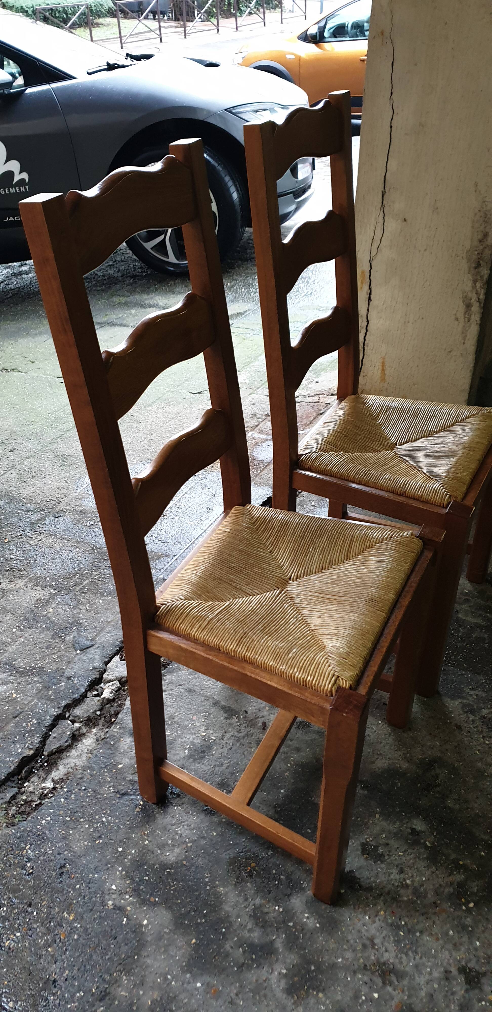 3 solid oak Paillé chairs