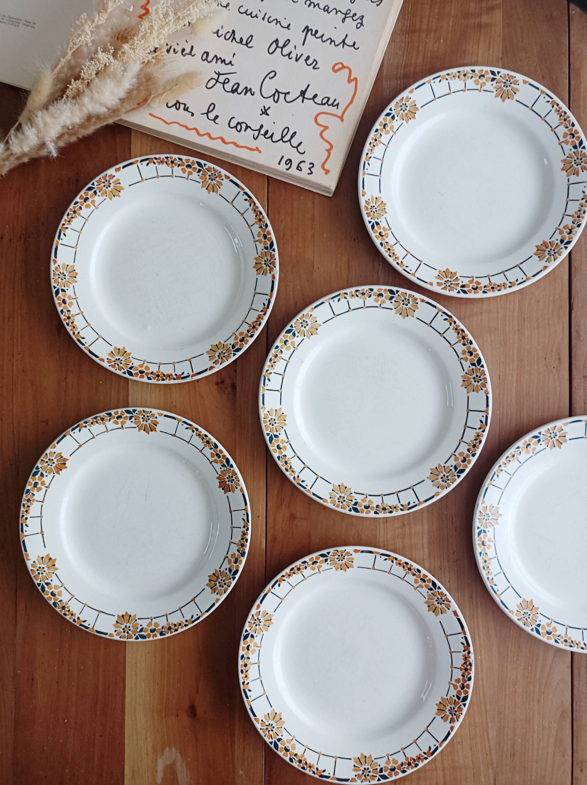 Set of 6 Ceranord dinner plates