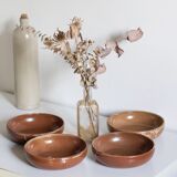 Set of 4 plates in sandstone of Saint Amand signed