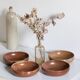 Set of 4 plates in sandstone of Saint Amand signed