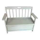 Banc enfant coffre à jouet vert céladon