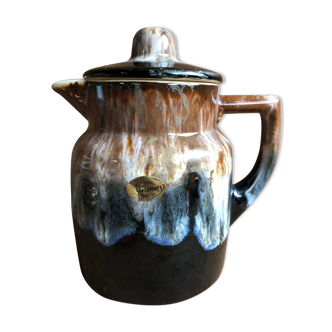 Old Pitcher Teapot + Anse Grès Flammés France Vintage