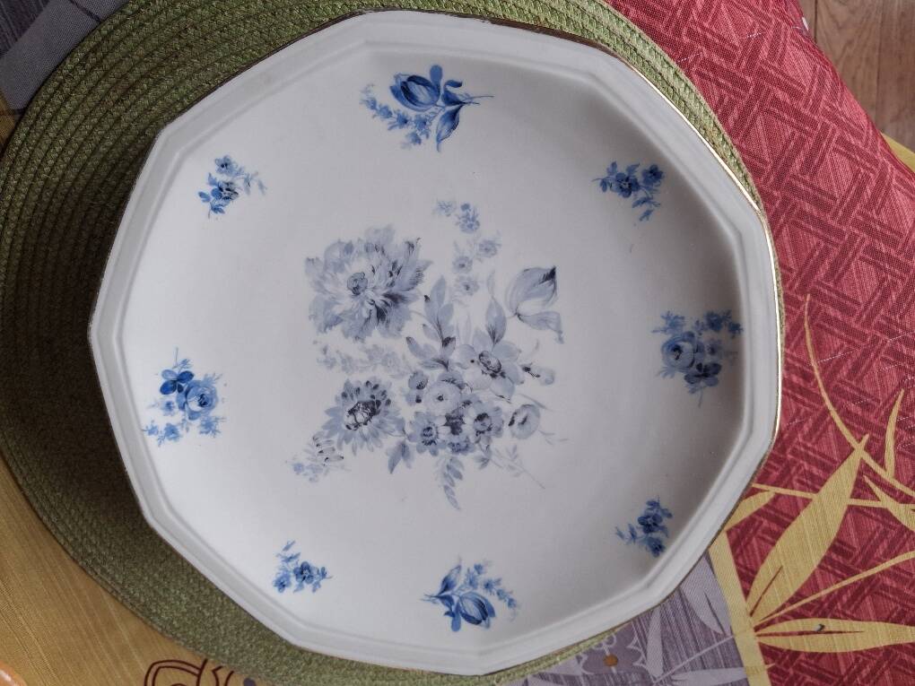 Compotier / assiette montée en porcelaine de limoges 1920-1930