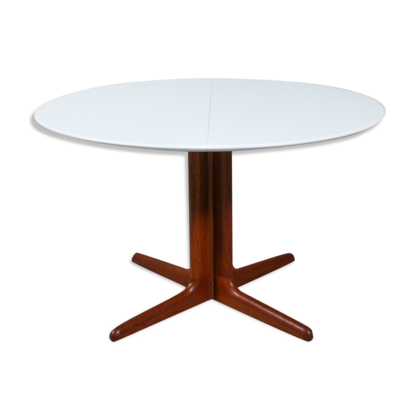 Round danish teak & white dining table, 1960s