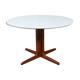 Round danish teak & white dining table, 1960s