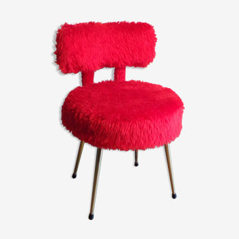 Red fluffy chair, 1970