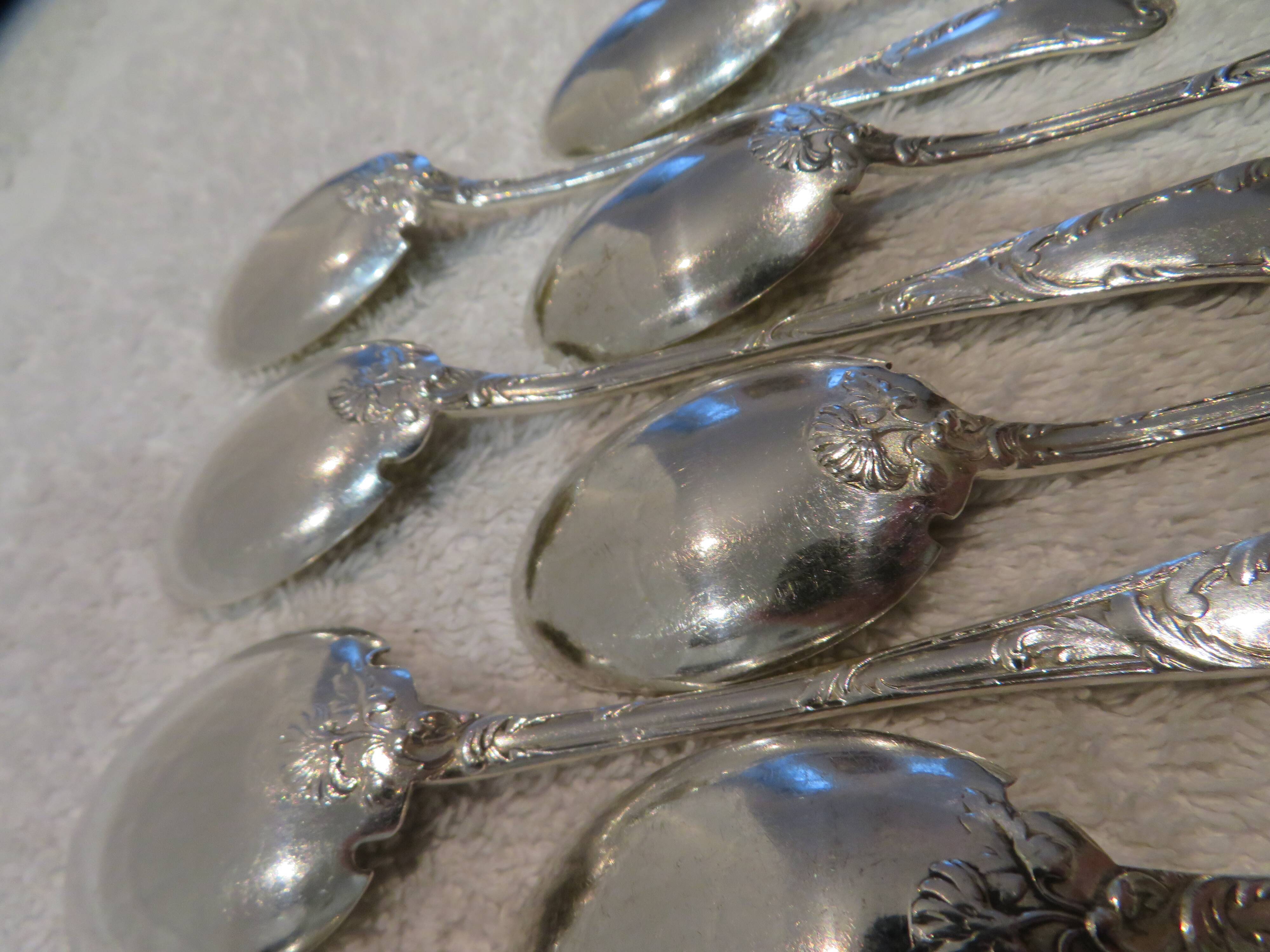 9 pelles à glace métal argenté orfèvre Christofle vieux marly 12,4cm