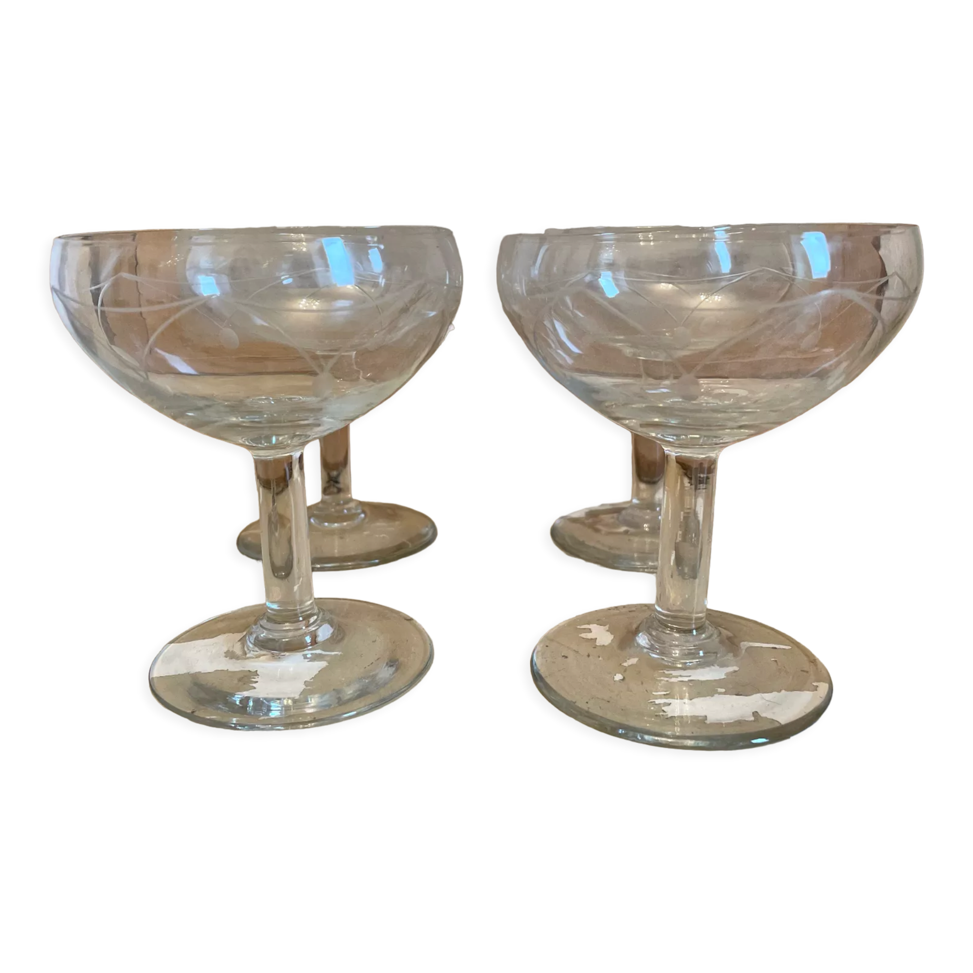 Old champagne glasses