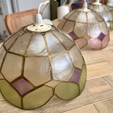 Green "Harlequin" mother-of-pearl earring