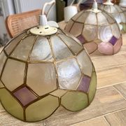 Suspension en nacre « Arlequin » vert