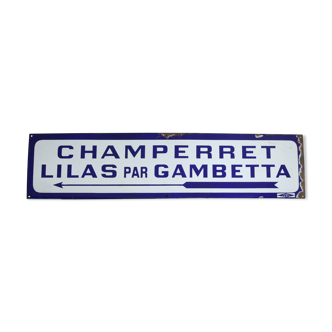 Enamelled plaque Paris metro Champerret