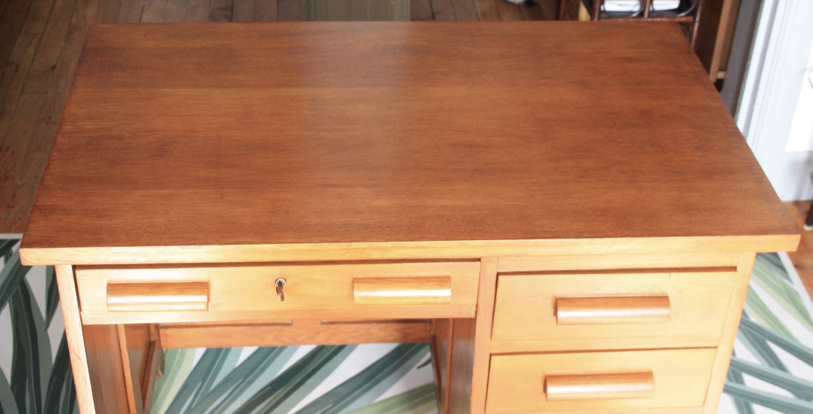 Solid wood school teacher desk