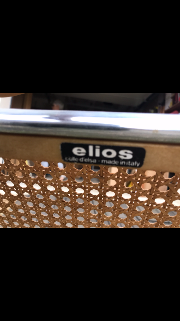 Suite de 5 chaises pliables cannages chrome 1970 Elios