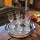 Cut glass champagne flutes. 1960s