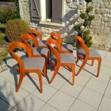 Set of 6 chairs Baumann gondola 70s