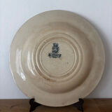 Old hollow plate Gien Terre de Fer Peafowl