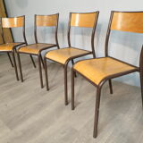 4 vintage Mullca school chairs