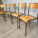 4 chaises d'école Mullca vintage