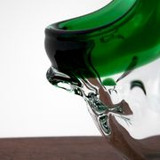 Panier décoratif vert verre, Tchécoslovaquie, années 1960