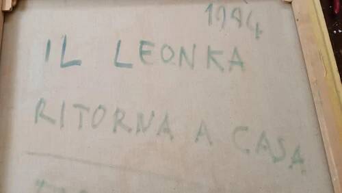 Oil on Canvas Abstract Painting Eros Bortolotti "The Leonka Returns to May"