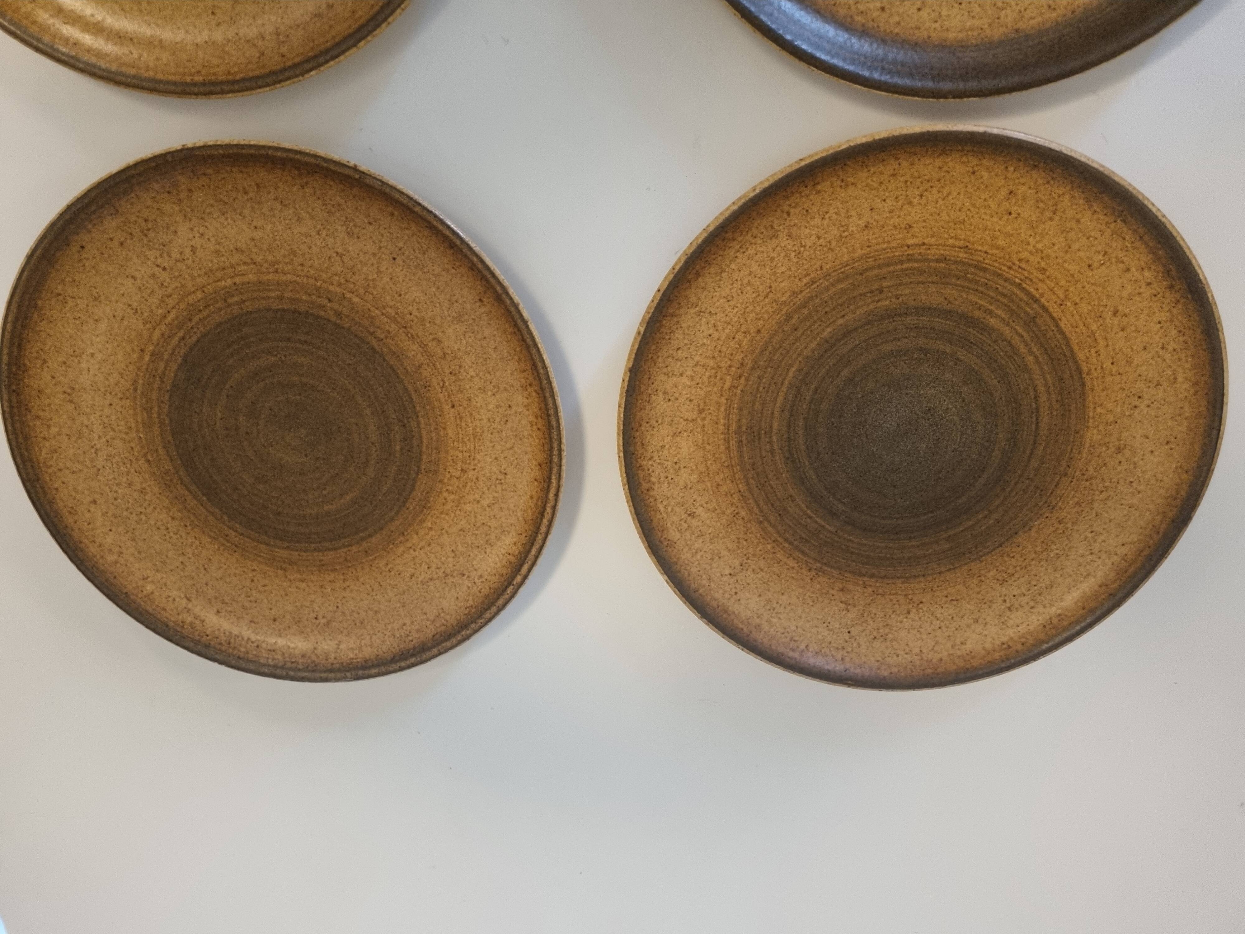 6 flat plates in Longchamp stoneware